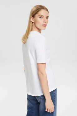ESPRIT Baumwoll-T-Shirt Mit Herzförmigem Logo -Esprit Geschäft 013EE1K327 100 11