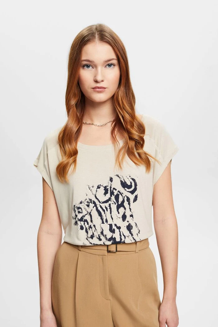 ESPRIT T-Shirt Mit Print Vorne, LENZING™ ECOVERO™ 1 ESPRIT T-Shirt Mit Print Vorne, LENZING™ ECOVERO™