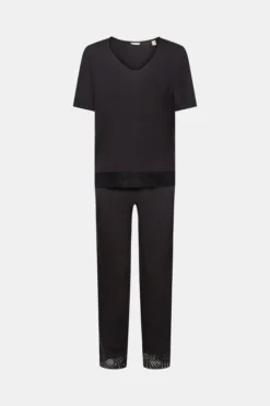 ESPRIT Pyjama-Set Mit Spitze, LENZING™ ECOVERO™ -Esprit Geschäft 013ER1Y325 001 20