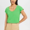 ESPRIT Baumwoll-T-Shirt Mit U-Ausschnitt