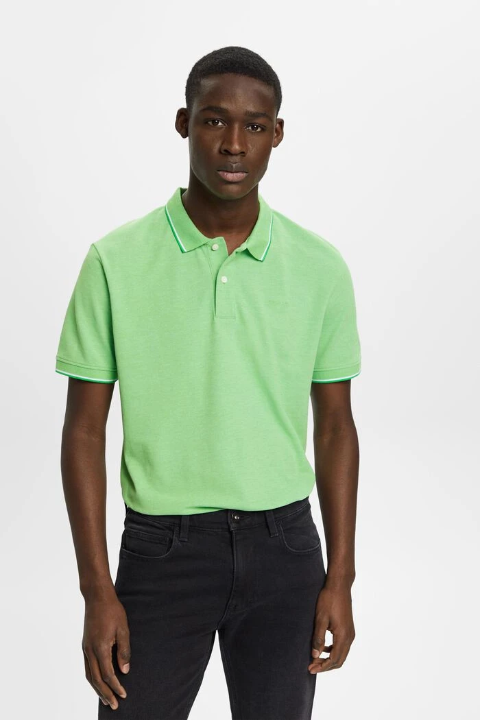 ESPRIT Pikee-Poloshirt Mit Streifendetails 1 ESPRIT Pikee-Poloshirt Mit Streifendetails