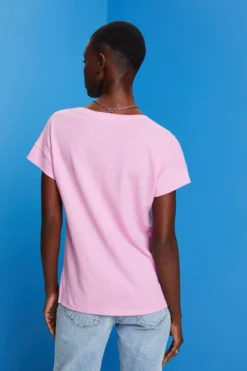 ESPRIT Mit Leinen: T-Shirt Mit V-Ausschnitt 11 ESPRIT Mit Leinen: T-Shirt Mit V-Ausschnitt -Esprit Geschäft 033CC1K312 560 11
