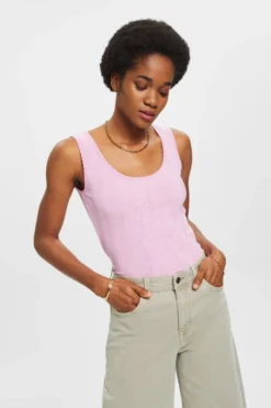 ESPRIT Tanktop Aus Baumwolle In Strukturiertem Ripp-Design
