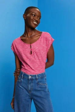 ESPRIT T-Shirt Mit Schlüsselloch-Ausschnitt