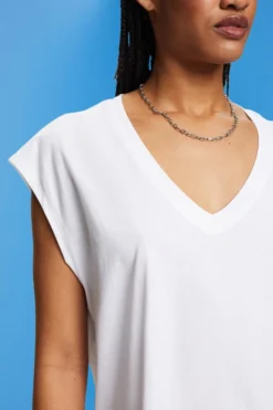 ESPRIT Ärmelloses Baumwolltop Mit V-Ausschnitt 9 ESPRIT Ärmelloses Baumwolltop Mit V-Ausschnitt -Esprit Geschäft 033CC1K334 100 16