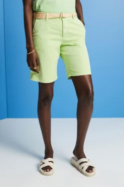 ESPRIT Shorts Mit Raffia-Flechtgürtel
