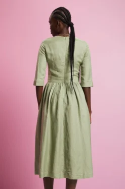 ESPRIT Gewebtes Midikleid Aus Leinenmix Mit Viskose -Esprit Geschäft 033EE1E321 345 11