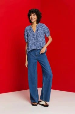 ESPRIT Florale Bluse Mit V-Ausschnitt -Esprit Geschäft 033EE1F333 418 15
