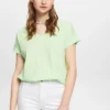 ESPRIT Baumwoll-T-Shirt Mit V-Ausschnitt