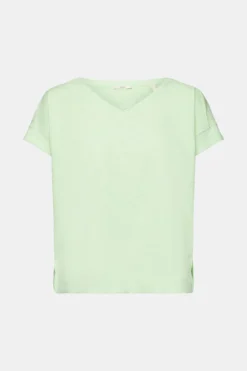 ESPRIT Baumwoll-T-Shirt Mit V-Ausschnitt -Esprit Geschäft 033EE1K320 320 20