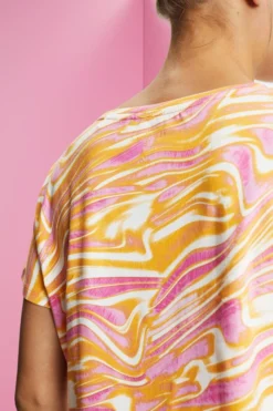 ESPRIT Cropped-T-Shirt Mit Wellenförmigem Print -Esprit Geschäft 033EI1K307 832 16