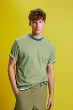 ESPRIT Jersey T-Shirt, Baumwolle-Leinen-Mix