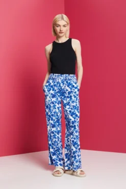 ESPRIT Gemusterte Pull-on-Hose Mit Weitem Bein -Esprit Geschäft 043EE1B339 058 15