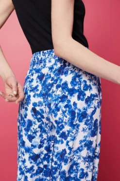 ESPRIT Gemusterte Pull-on-Hose Mit Weitem Bein -Esprit Geschäft 043EE1B339 058 18