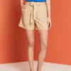ESPRIT Shorts Mit Bindegürtel, Baumwoll-Leinenmix