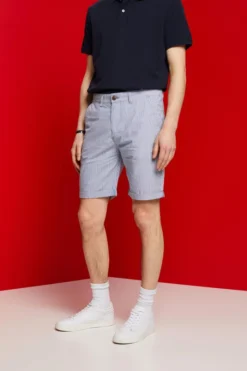 ESPRIT Gestreifte Chino-Shorts, 100 % Baumwolle