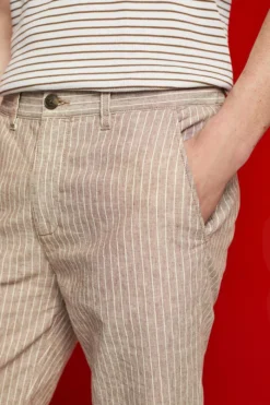 ESPRIT Gestreifte Chino-Shorts, Baumwoll-Leinen-Mix -Esprit Geschäft 043EE2C329 271 16
