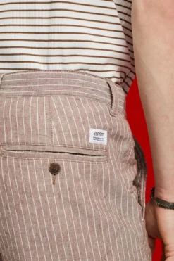 ESPRIT Gestreifte Chino-Shorts, Baumwoll-Leinen-Mix -Esprit Geschäft 043EE2C329 271 18
