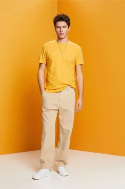 ESPRIT Rundhals-T-Shirt, Baumwoll-Leinenmix -Esprit Geschäft 043EE2K312 730 15