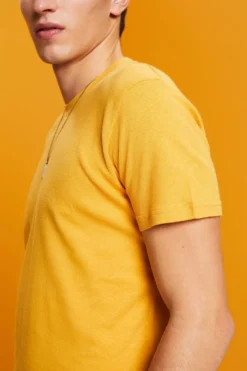 ESPRIT Rundhals-T-Shirt, Baumwoll-Leinenmix -Esprit Geschäft 043EE2K312 730 16