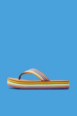 ESPRIT Slip Slops Mit Gestreifter Plateausohle