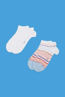 ESPRIT 2er-Pack Bunter Sneakersocken, Bio-Baumwolle