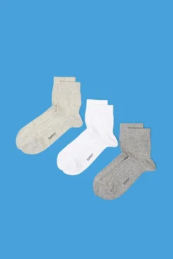 ESPRIT 3er-Pack Gerippte Socken Aus Bio-Baumwolle Mit Mittelhohem Schaft