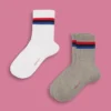 ESPRIT 2er-Pack Gerippte Socken Mit Streifen