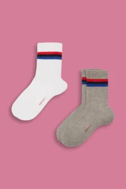 ESPRIT 2er-Pack Gerippte Socken Mit Streifen