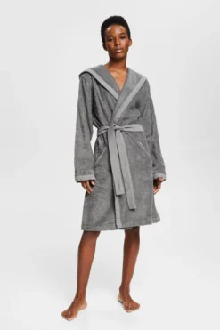 ESPRIT Bademantel Mit Fixiertem Bindegürtel