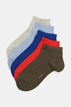 ESPRIT 5er-Pack Unifarbene Socken, Bio-Baumwoll-Mix