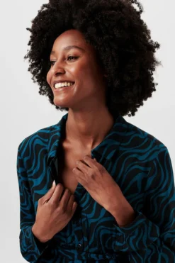 ESPRIT Gemustertes Hemdblusenkleid -Esprit Geschäft 28O0417 478 16