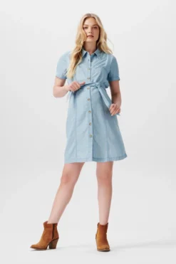 ESPRIT Mini-Shirtkleid Mit Bindegürtel