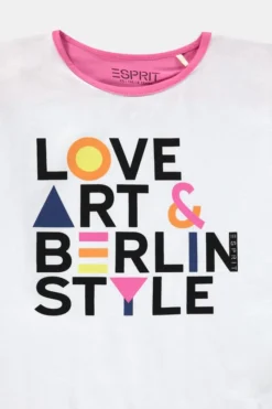 ESPRIT Baumwoll-T-Shirt Mit Positivem Print Auf Der Brust -Esprit Geschäft 7310151003 100 25