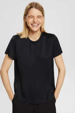 ESPRIT Satinbluse, LENZING™ ECOVERO™ -Esprit Geschäft 992EO1F313 001 13