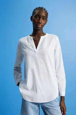 ESPRIT Gestreifte Seersucker-Bluse