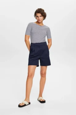 ESPRIT Gestreiftes Baumwoll-T-Shirt Mit U-Boot-Ausschnitt -Esprit Geschäft 993EE1K311 102 15