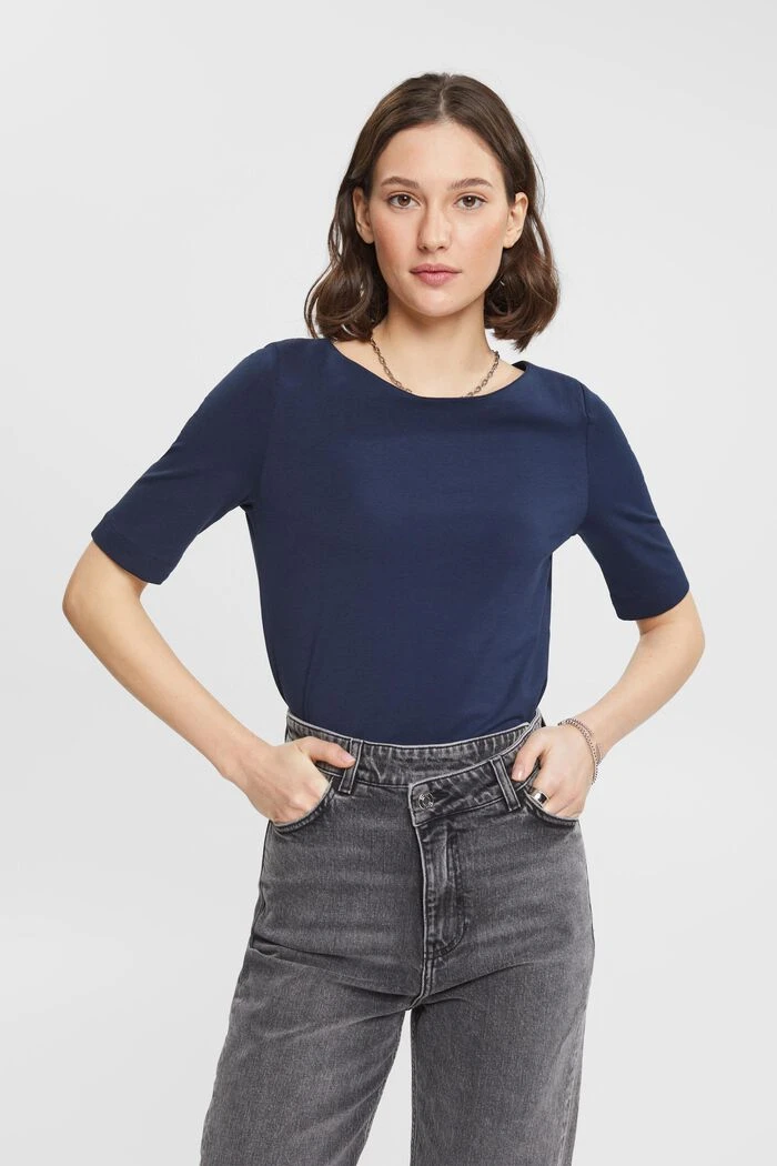 ESPRIT T-Shirt Mit U-Boot-Ausschnitt 1 ESPRIT T-Shirt Mit U-Boot-Ausschnitt