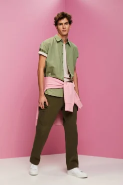 ESPRIT Kurzärmliges Hemd Aus Baumwolle-Leinen-Mix -Esprit Geschäft 993EE2F302 345 14