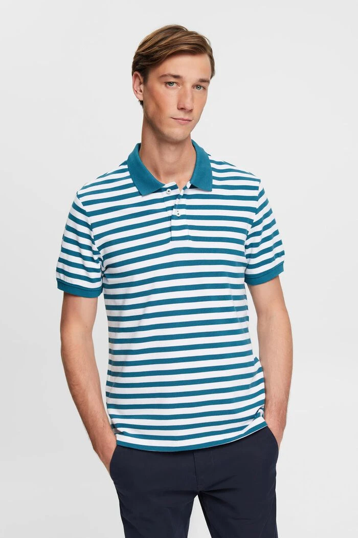 ESPRIT Gestreiftes Slim-Fit-Poloshirt 1 ESPRIT Gestreiftes Slim-Fit-Poloshirt