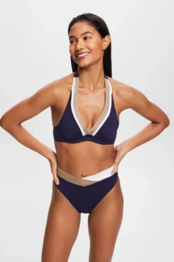 ESPRIT Dreifarbiges Neckholder-Bikinitop Mit Bügeln