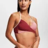 ESPRIT Dreifarbiges, Wattiertes Bikinitop Im Wickel-Look