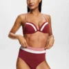 ESPRIT Dreifarbige Bikinihose Mit Hohem Bund