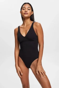 ESPRIT Recycelt: Badeanzug Mit V-Ausschnitt