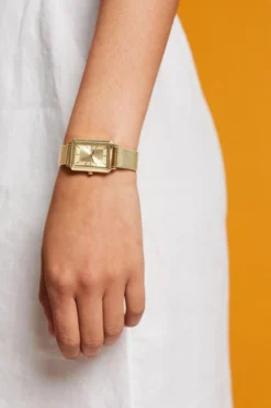 ESPRIT Eckige Uhr Mit Mesh-Armband -Esprit Geschäft ESLW23716YG 790 37